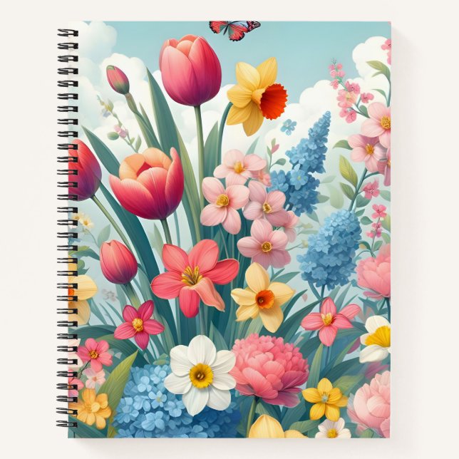 Cuaderno Portátil de jardín de primavera sin problemas (Anverso)
