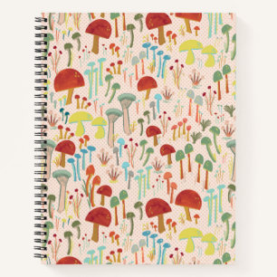 Cuaderno Portátil de jardín de setas beige
