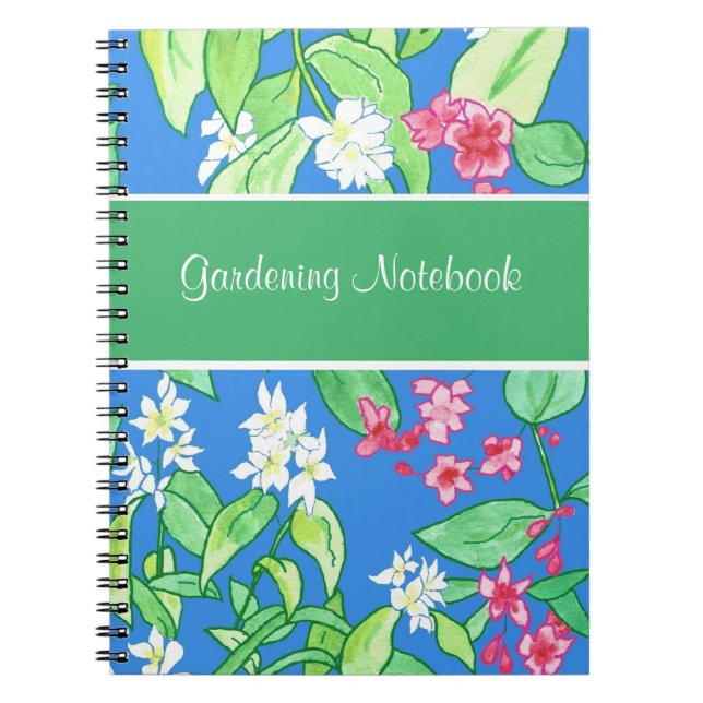 Cuaderno Portátil de jardinería de Personalizable floral ro (Frente)
