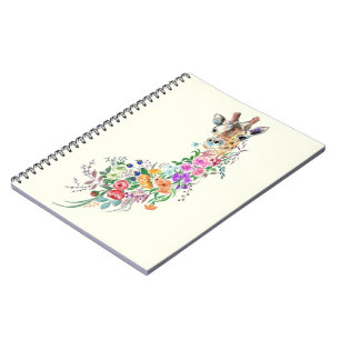 Cuaderno Portátil de jirafa floral