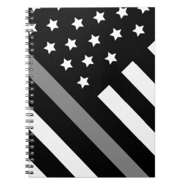 Cuaderno Portátil de la bandera gris negra del responsable 