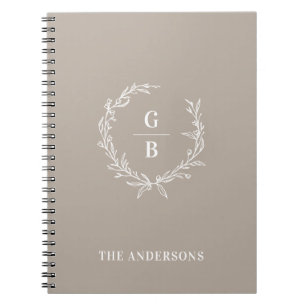 Cuaderno Portátil de la familia de monogramas elegante de p