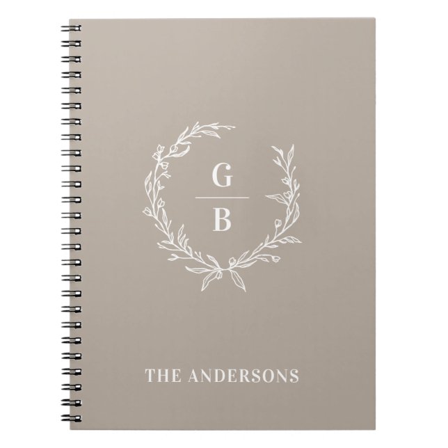 Cuaderno Portátil de la familia de monogramas elegante de p (Frente)
