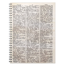 Portátil de la página del diccionario de época de 