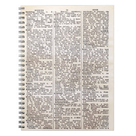 Cuaderno Portátil de la página del diccionario de época de 