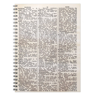 Cuaderno Portátil de la página del diccionario de época de 