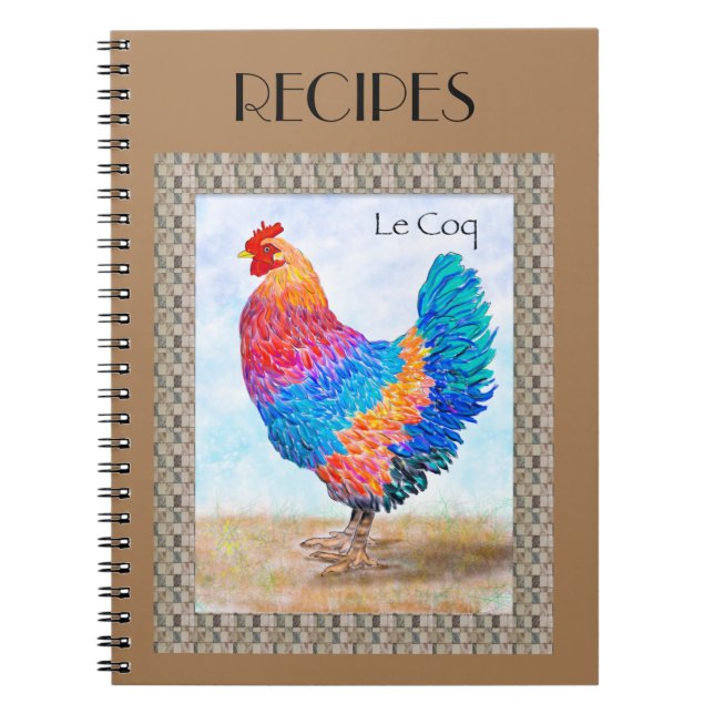 Cuaderno Portátil de la receta de gallo de Francia (Frente)