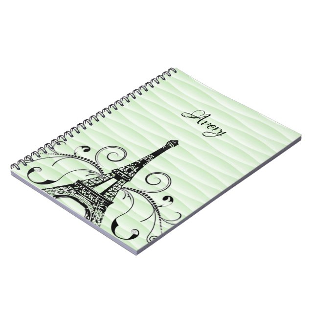 Cuaderno Portátil de la Torre Eiffel Verde (Lado Izquierdo)