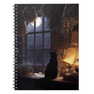 Cuaderno Portátil de la ventana de la cabaña para gatos ilu