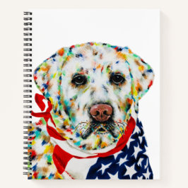 Cuaderno Portátil de labrador blanco patriótico de 8,5" x 1