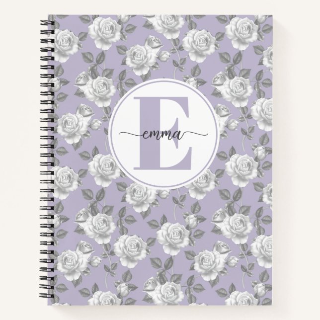 Cuaderno Portátil de lavadora monograma de jardín Rosa (Anverso)