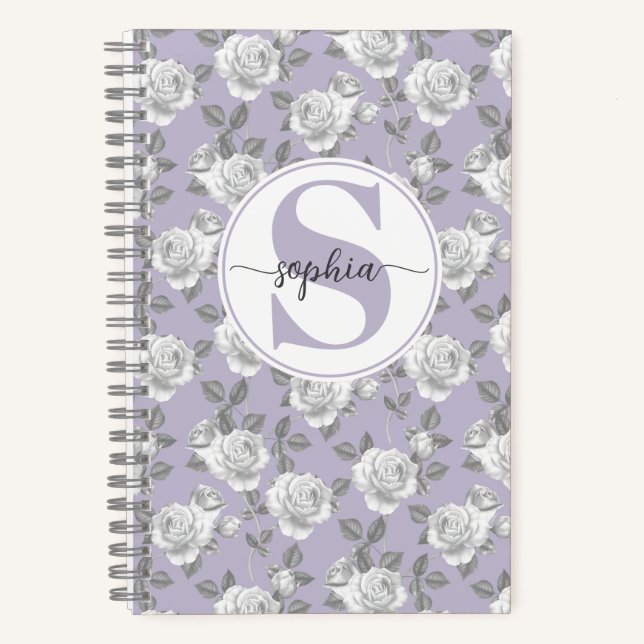 Cuaderno Portátil de lavadora monograma de jardín Rosa (Anverso)