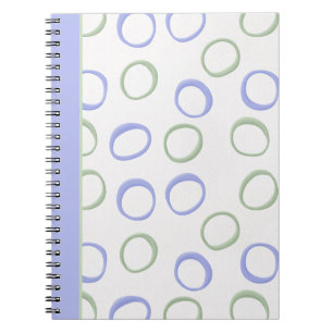 Cuaderno Portátil de lavanda en círculos pintados