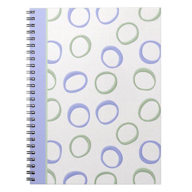 Cuaderno Portátil de lavanda en círculos pintados (Frente)