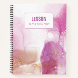 Cuaderno Portátil de lección personalizada de tinta dorada