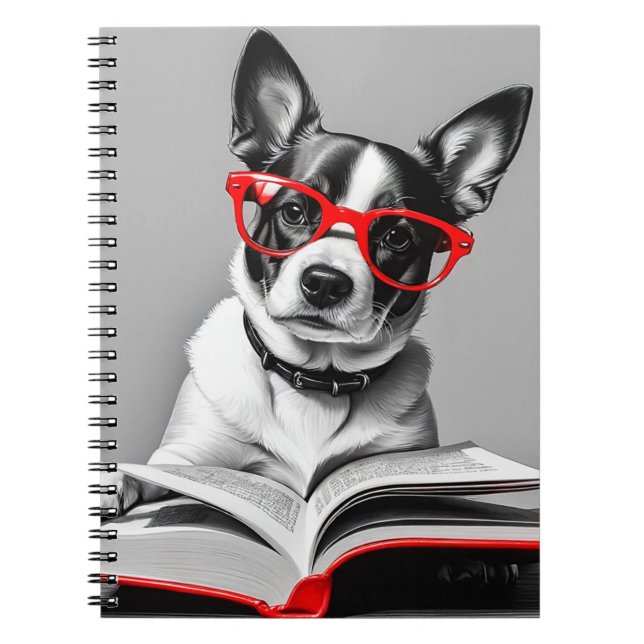 Cuaderno Portátil de libro de lectura de perros (Frente)