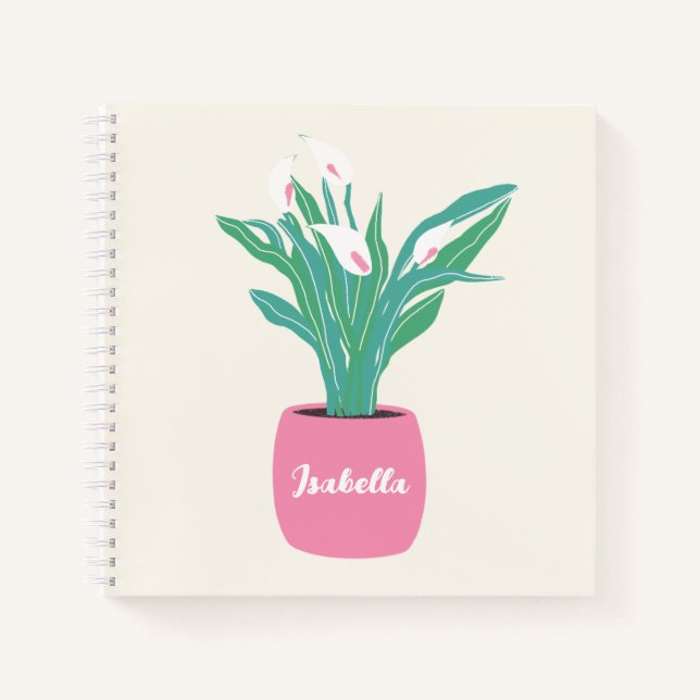 Cuaderno Portátil de Lily de Paz de Hogar Girly con nombre (Anverso)
