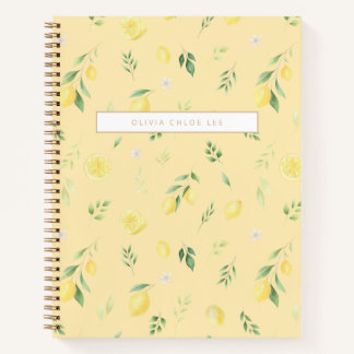Cuaderno Portátil de limón amarillo moderno - Personaliza t
