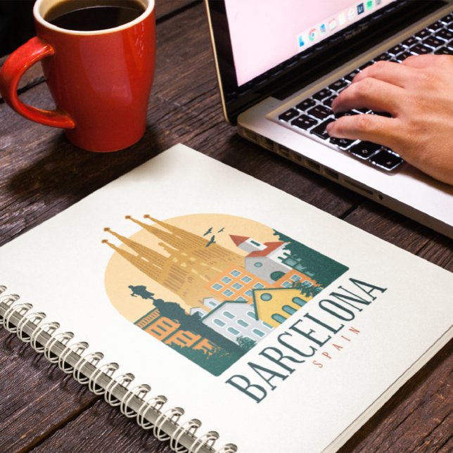 Cuaderno Portátil de línea aérea de Barcelona España (barcelona notebook)
