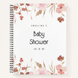 Cuaderno Portátil de lista de regalo Baby Shower de flor ac