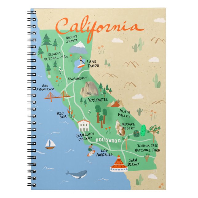 Cuaderno Portátil de mapas de California (Frente)
