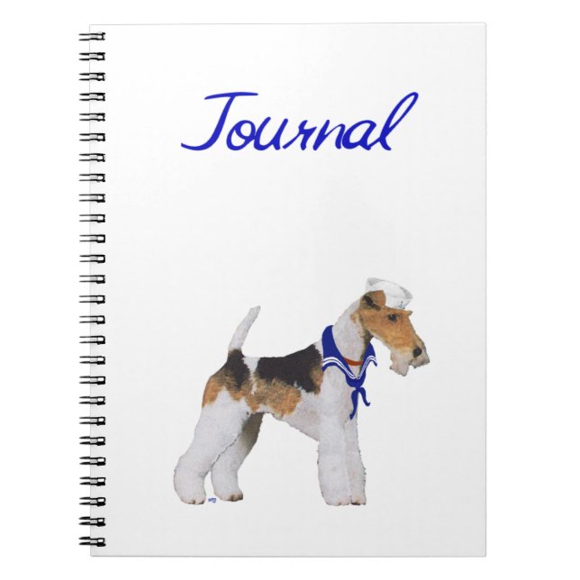 Cuaderno Portátil de marinero de Fox Terrier con cable (Frente)