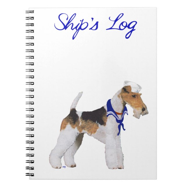 Cuaderno Portátil de marinero de Fox Terrier con cable (Frente)