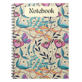 Cuaderno Portátil de mariposa rosa y azul singulares