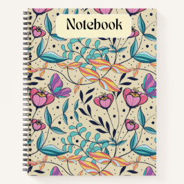 Cuaderno Portátil de mariposa rosa y azul singulares