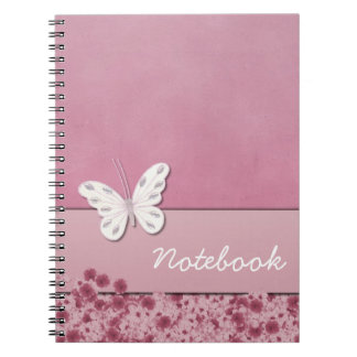 Cuaderno Portátil de mariposa y flores
