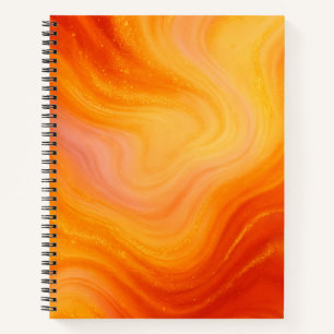 Cuaderno Portátil de mármol dorado Fiery Naranja