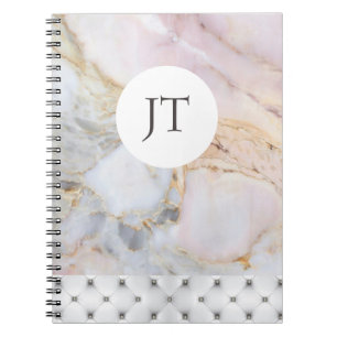 Cuaderno Portátil de mármol gris de oro Rosa personalizado