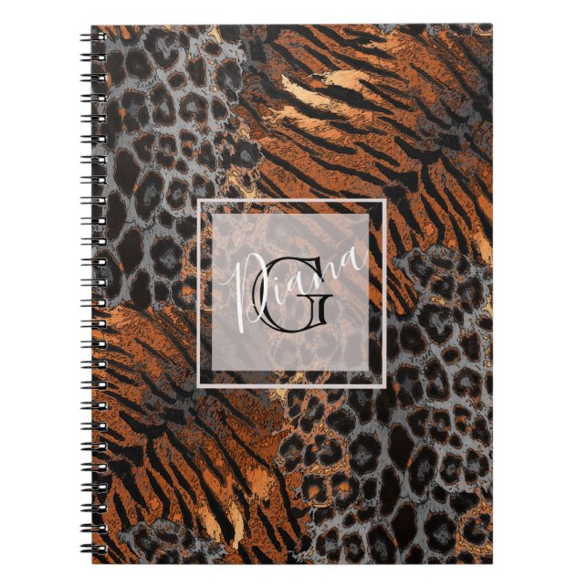 Cuaderno Portátil de moda para piel de tigre leopardo (Frente)