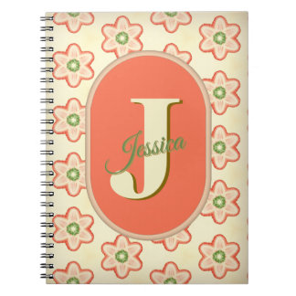 Cuaderno Portátil de monograma retro moderno