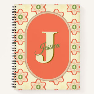 Cuaderno Portátil de monograma retro moderno personalizado