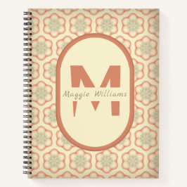 Cuaderno Portátil de monograma retro moderno personalizado