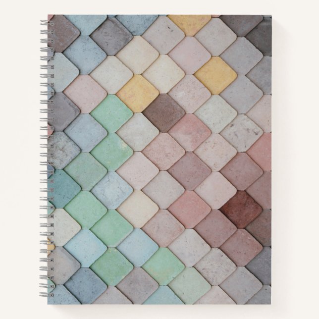 Cuaderno Portátil de mosaico espiral de diseño (Anverso)