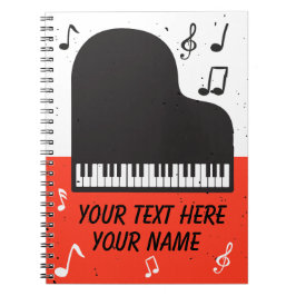 Cuaderno Portátil de músico personalizado de teclado piano