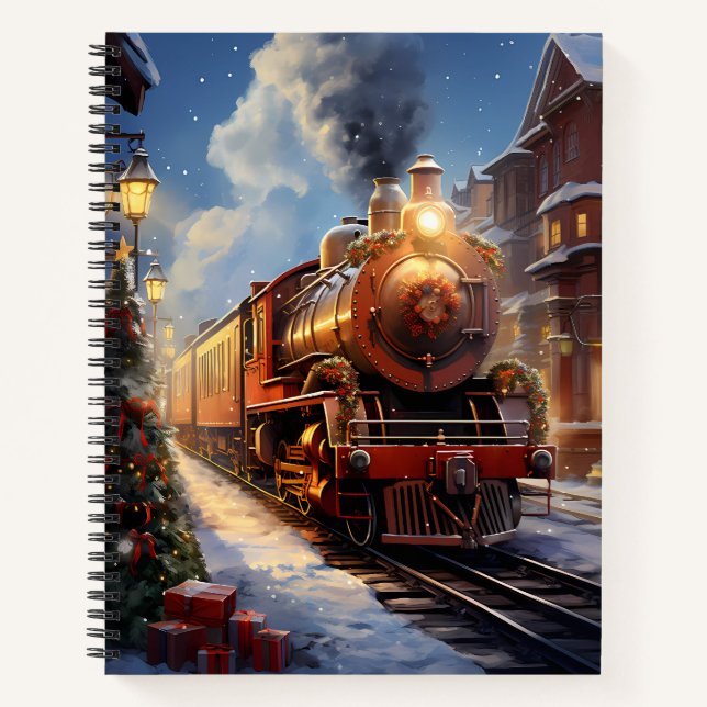Cuaderno Portátil de navidad de cartón espiral (Anverso)
