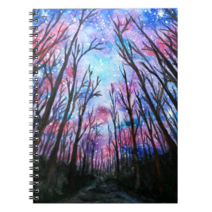 Cuaderno Portátil de noche Starry Park Sky - acuarela
