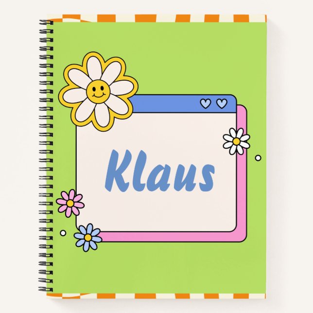 Cuaderno Portátil de nombre personalizado (Anverso)