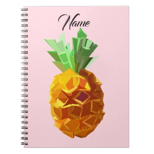 Cuaderno Portátil de nombre personalizado de arte de piña