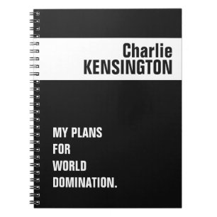 Cuaderno Portátil de nombre, título y color personalizado