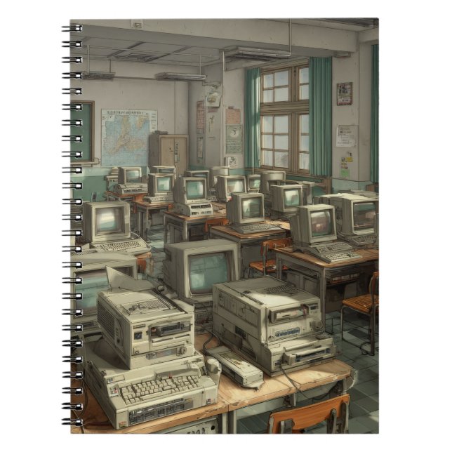 Cuaderno Portátil de nostalgia de laboratorio de computador (Frente)