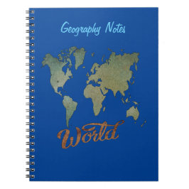 Cuaderno Portátil de notas geográficas para estudiantes y p
