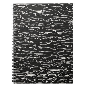 Cuaderno Portátil de ondas minimalistas - Elegante blanco y