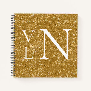 Cuaderno Portátil de oro personalizado de inicio de monogra