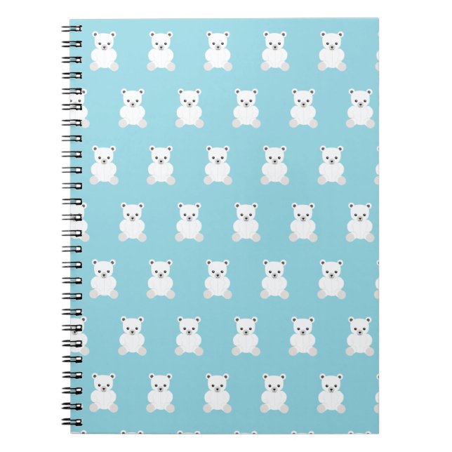 Cuaderno Portátil de oso de peluche blanco polar (Frente)