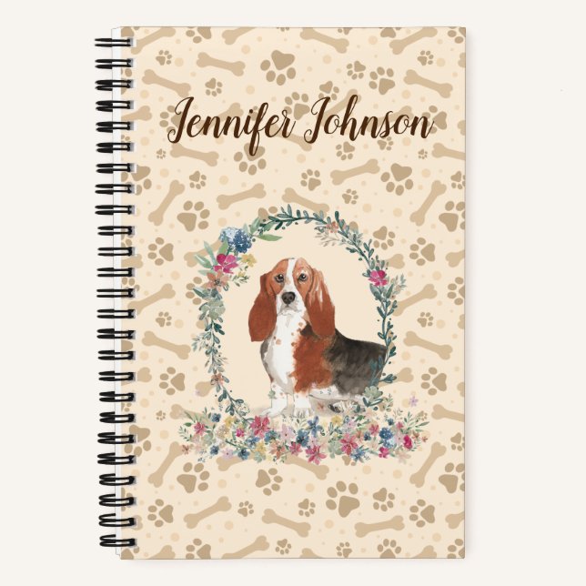 Cuaderno Portátil de papel de garrapata de perro y cutis fl (Anverso)