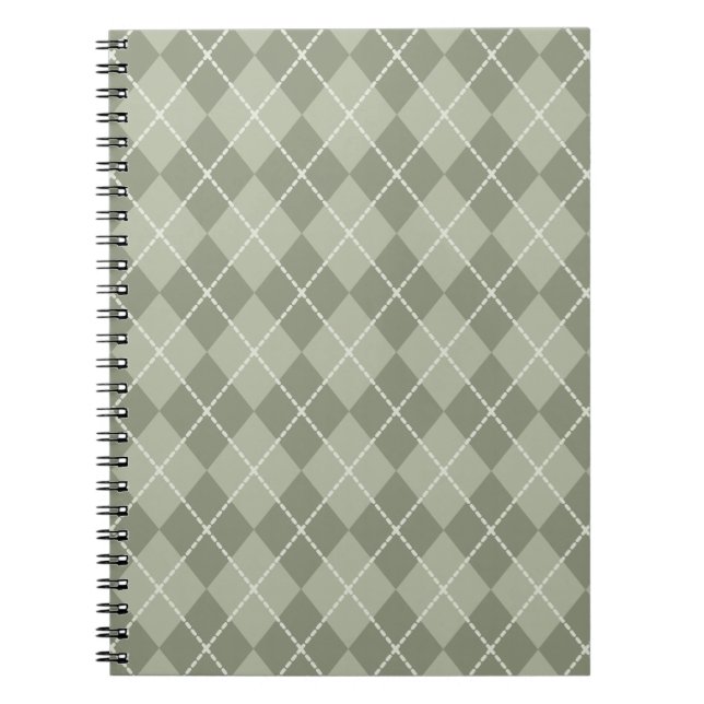 Cuaderno Portátil de patrón de arglos verde (Frente)